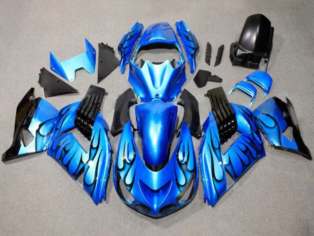 2011-2024 Blue Black Flame Suzuki GSXR 600 / GSXR 750 Motorcycle Fairings