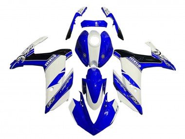 2015-2018 White Blue Black Racing Yamaha YZF R3/R25 Motorcycle Fairings