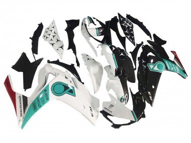 2015-2018 White Green Glossy Black Yamaha YZF R3/R25 Motorcycle Fairings