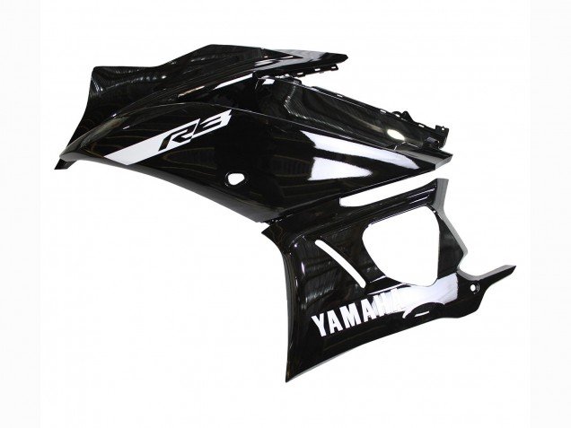 2019-2021 Glossy Black White Yamaha YZF R3/R25 Motorcycle Fairings