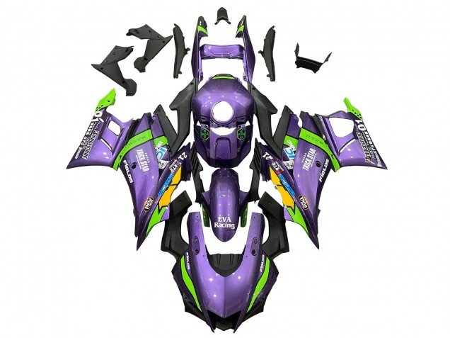 2019-2021 Purple Green White EVA Racing Yamaha YZF R3/R25 Motorcycle Fairings