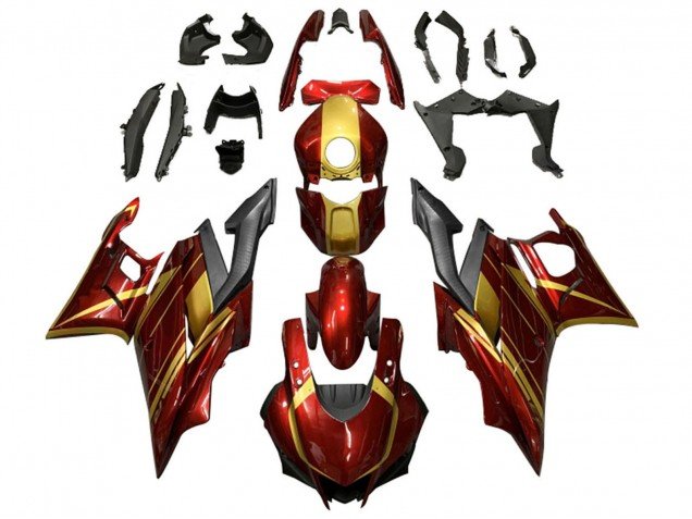 2019-2021 Red Gold Matte Black Yamaha YZF R3/R25 Motorcycle Fairings