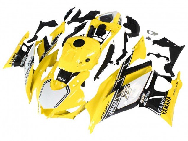 2019-2021 Yellow White Black Stripe Yamaha YZF R3/R25 Motorcycle Fairings