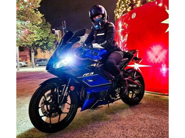 2022-2024 Blue Glossy Black Yamaha YZF R3/R25 Motorcycle Fairings