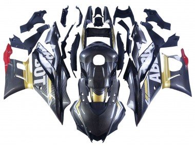 2022-2024 Black Carbon Fiber Style Gold Red ABBOT Yamaha YZF R3/R25 Motorcycle Fairings