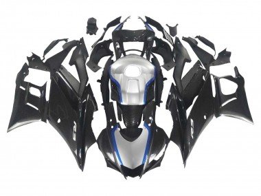2022-2024 Black Carbon Fiber Style Silver Blue Yamaha YZF R3/R25 Motorcycle Fairings