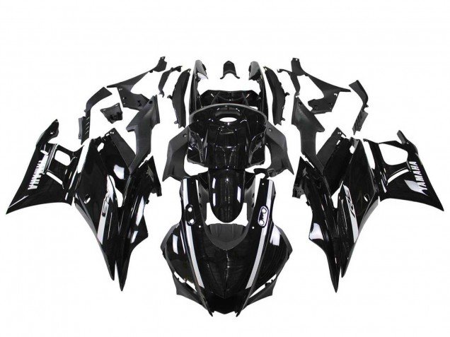 2022-2024 Glossy Black Yamaha YZF R3/R25 Motorcycle Fairings