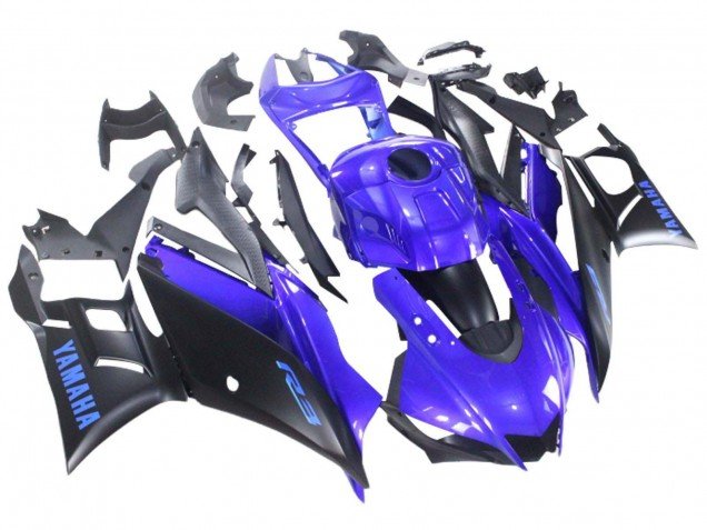 2022-2024 Blue Matte Black Yamaha YZF R3/R25 Motorcycle Fairing