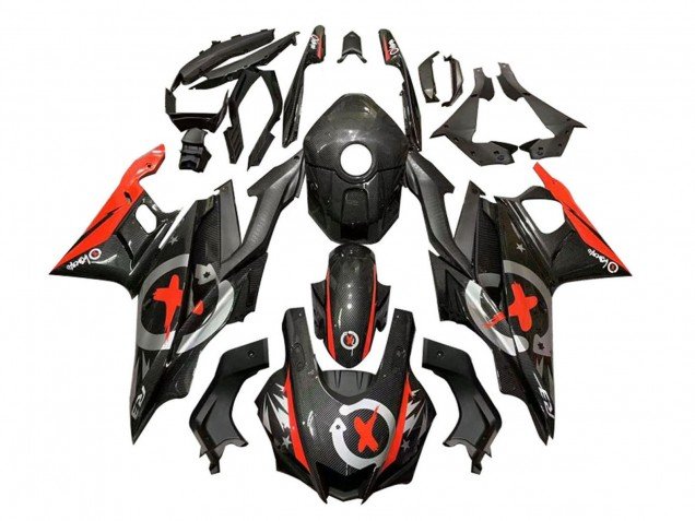2022-2024 Black Carbon Fiber Style Red Silver Yamaha YZF R3/R25 Motorcycle Fairings