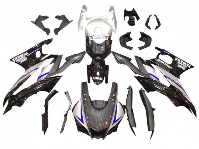 2022-2024 Silver Blue Black Carbon Fiber Style Yamaha YZF R3/R25 Motorcycle Fairing Kits