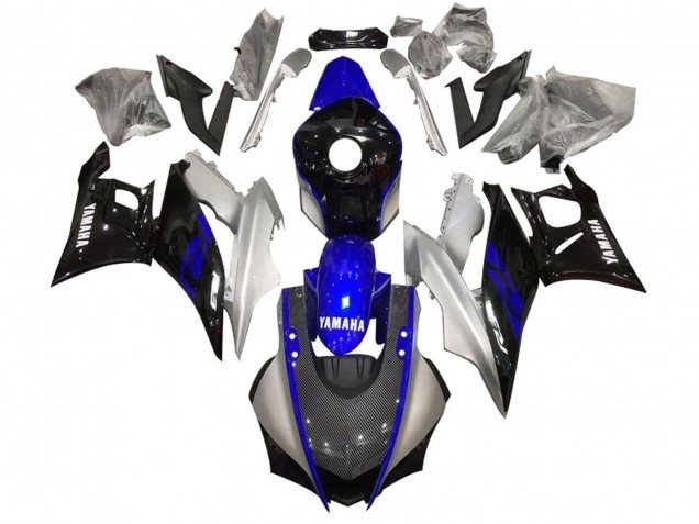 2022-2024 Silver Blue Black Carbon Fiber Style Yamaha YZF R3/R25 Motorcycle Fairing