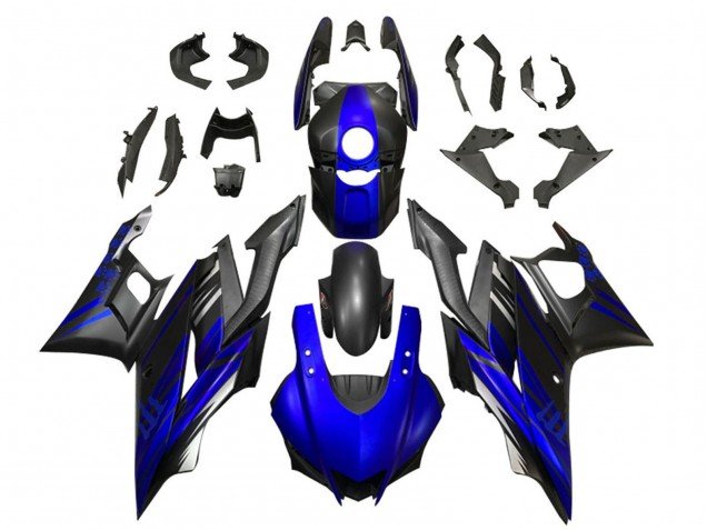 2022-2024 Blue Matte Black Yamaha YZF R3/R25 Motorcycle Fairings