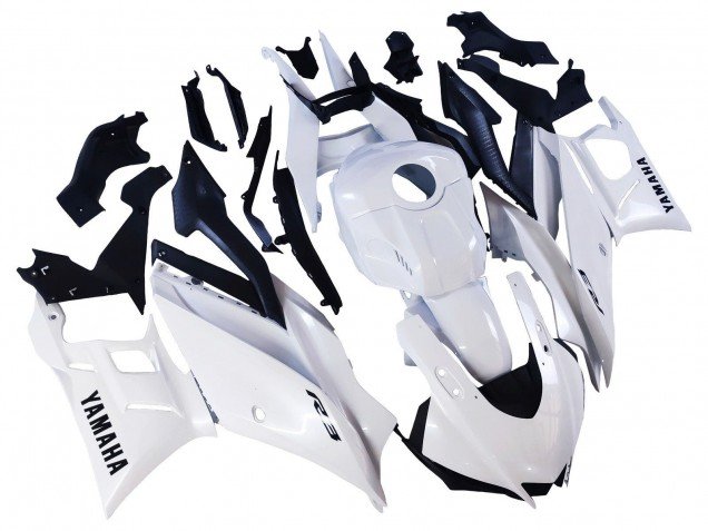 2022-2024 White Yamaha YZF R3/R25 Motorcycle Fairings