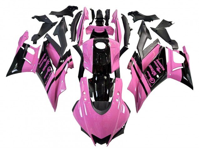 2022-2024 Pink Glossy Black Monster Yamaha YZF R3/R25 Motorcycle Fairings