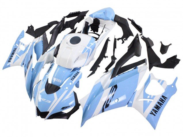 2022-2024 White Light Blue Yamaha YZF R3/R25 Motorcycle Fairings