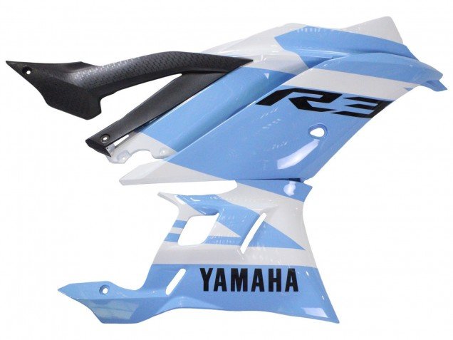 2022-2024 White Light Blue Yamaha YZF R3/R25 Motorcycle Fairings