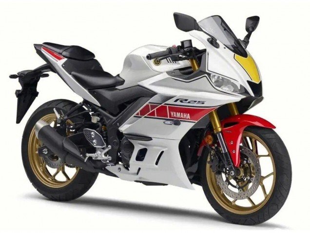 2022-2024 White Red Black Yamaha YZF R3/R25 Motorcycle Fairing