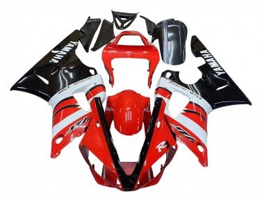 2000-2001 Red White Glossy Black Yamaha YZF 1000 R1 Motorcycle Fairings