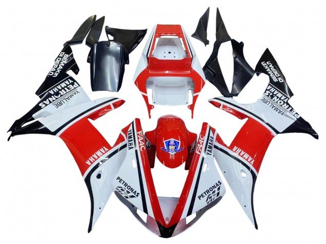 2002-2003 White Red Black Petronas Yamaha YZF 1000 R1 Motorcycle Fairings