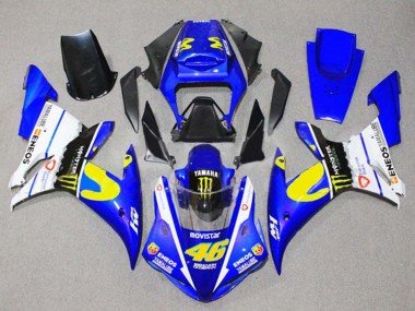 2002-2003 Blue White Black Yellow Monster 46 Yamaha YZF 1000 R1 Motorcycle Fairings