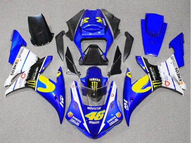 2002-2003 Blue White Black Yellow Monster 46 Yamaha YZF 1000 R1 Motorcycle Fairings