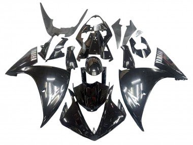 2009-2011 Glossy Black White Decal Yamaha YZF 1000 R1 Motorcycle Fairings