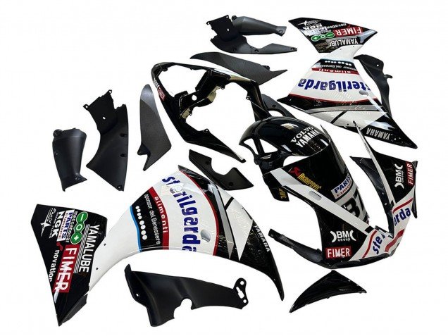 2009-2011 Glossy Black White Red Volvo Fimer Yamalube 87 Yamaha YZF 1000 R1 Motorcycle Fairings