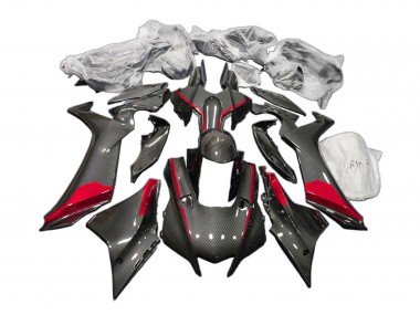 2020-2025 Black Carbon Fiber Red Yamaha YZF 1000 R1 Motorcycle Fairings