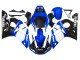 1998-2002 White Blue Glossy Black Yamaha YZF 600 R6 Motorcycle Fairings