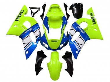 1998-2002 Neon Green Blue White Champions Yamaha YZF 600 R6 Motorcycle Fairings