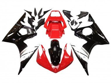 2003-2004 Red White Glossy Black Yamaha YZF R6 Motorcycle Fairings