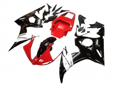 2006-2009 Red White Glossy Black Yamaha YZF R6S Motorcycle Fairings
