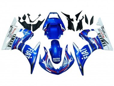 2006-2009 White Blue Fiat Motul Kastinee Yamaha YZF R6S Motorcycle Fairings