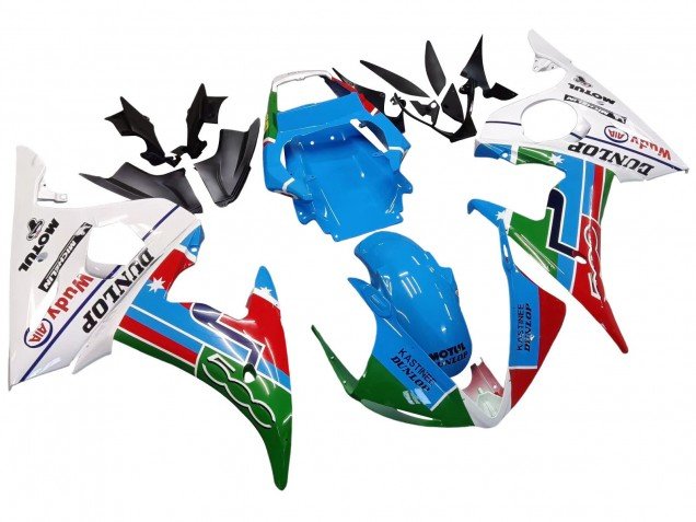 2006-2009 White Blue Green Red Kastinee Dunlop Motul Yamaha YZF R6S Motorcycle Fairings