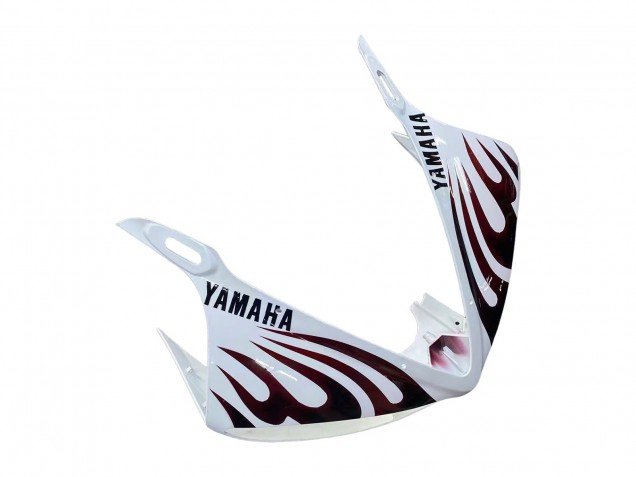 2006-2009 White with Dark Black Flame Yamaha YZF R6S Motorcycle Fairings