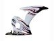 2006-2009 White with Dark Black Flame Yamaha YZF R6S Motorcycle Fairings