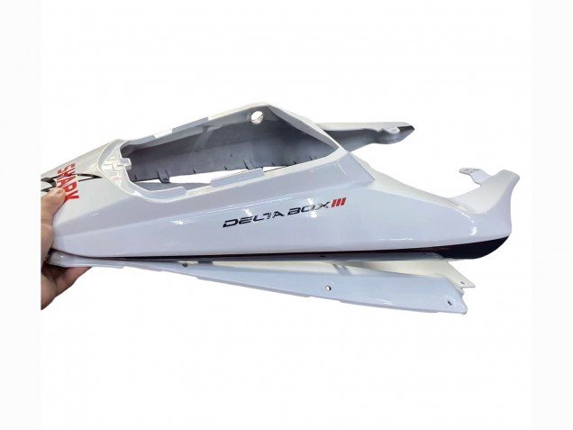 2006-2009 White with Dark Black Flame Yamaha YZF R6S Motorcycle Fairings