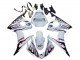 2006-2009 White with Dark Black Flame Yamaha YZF R6S Motorcycle Fairings