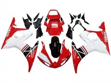 2006-2009 White Red Glossy Black Yamaha YZF R6S Motorcycle Fairing