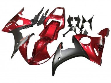 2006-2009 Red Matte Black Yamaha YZF R6S Motorcycle Fairing Kits