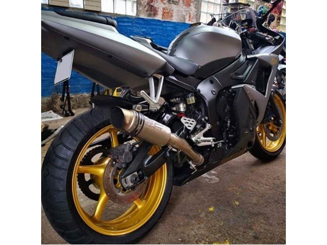 2003-2004 Matte Grey Matte Black Gold Decals Yamaha YZF R6 Motorcycle Fairings