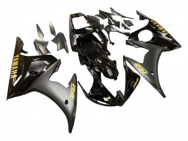 2006-2009 Glossy Black Matte Black Gold Decals Yamaha YZF R6S Motorcycle Fairings