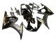 2006-2009 Glossy Black Matte Black Gold Decals Yamaha YZF R6S Motorcycle Fairings
