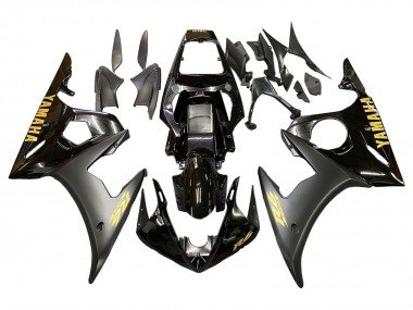 2006-2009 Glossy Black Matte Black Gold Decals Yamaha YZF R6S Motorcycle Fairings