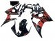 2006-2009 Glossy Black Red Yamaha YZF R6S Motorcycle Fairing