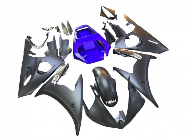 2003-2004 Blue Matte Black Yamaha YZF R6 Motorcycle Fairings