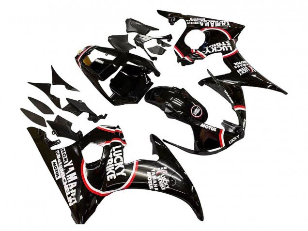 2006-2009 Glossy Black Red White Lucky Strike Motul Yamaha YZF R6S Motorcycle Fairings