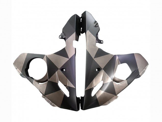 2006-2009 Grey Matte Black Geometric Yamaha YZF R6S Motorcycle Fairings