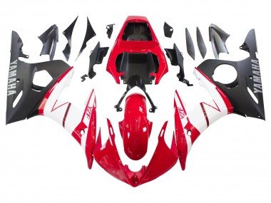 2003-2004 Red White Matte Black Yamaha YZF R6 Motorcycle Fairings