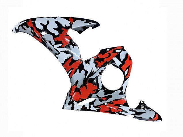 2006-2009 Black Red Grey Camouflage Yamaha YZF R6S Motorcycle Fairings